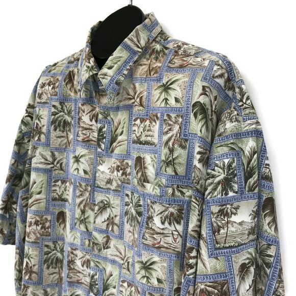 Campia Moda Casual Button Down Hawaiian Shirt Men's 3XLT Tropical 100% Cotton - Picture 3 of 12